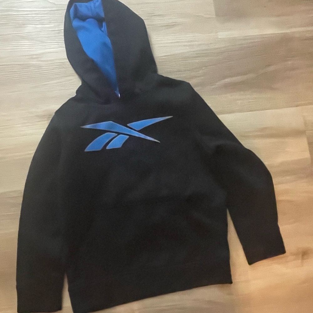 Reebok Black and Blue Sweatshirt with Bold Logo
